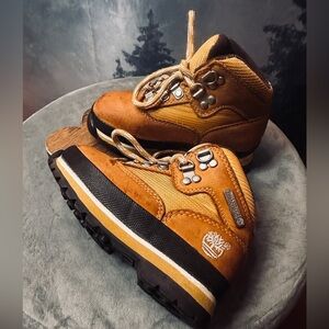 TIMBERLAND Toddler Field Boots Euro Hiker Waterproof Leather Wheat Size 7